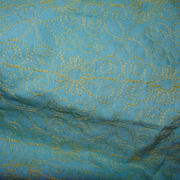 Light blue and lime green flowered spring dress - Picture 8 of 8